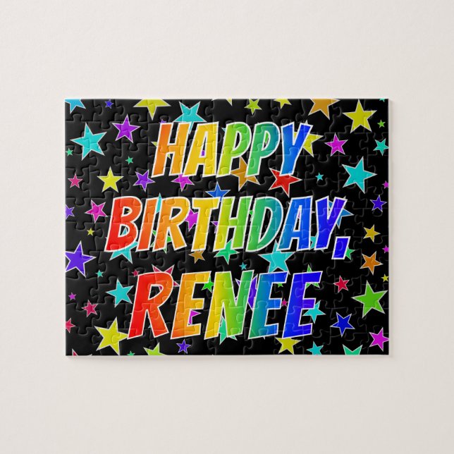 "RENEE" First Name, Fun "HAPPY BIRTHDAY" Jigsaw Puzzle (Horizontal)