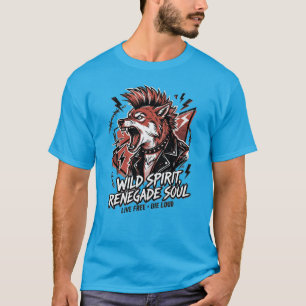 Renegade Wild Spirit Fox Punk Streetwear Embrace  T-Shirt