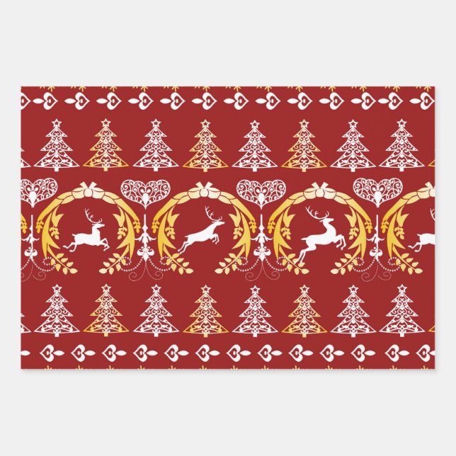 Renes at Christmas Wrapping Paper Sheet (Front)