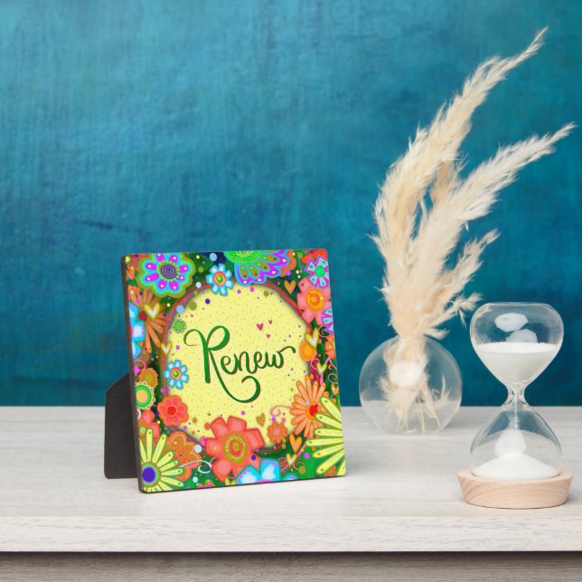  Renew Pretty Floral Whimsical Inspiration Easel Plaque (Insitu)
