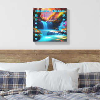Renew Relax Breathe Repeat: A Flowing Waterfall  Canvas Print