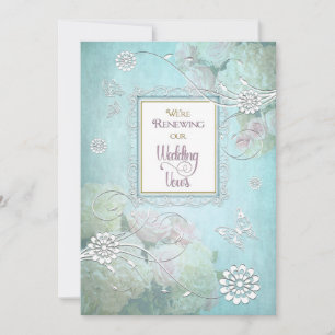 Renew Wedding Vows Invitation, Elegant Floral Invitation