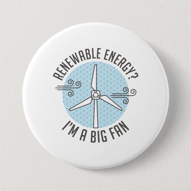 Renewable Energy 3 Inch Round Button (Front)