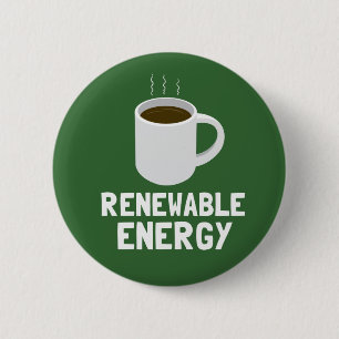 Renewable Energy Coffee Cup 2 Inch Round Button