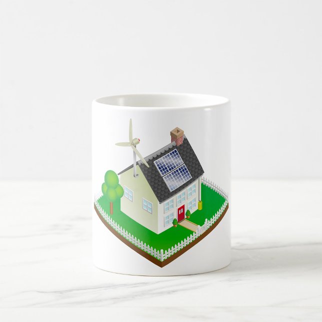 Renewable Energy Eco House with Solar Panels Coffee Mug (Creator Uploaded)