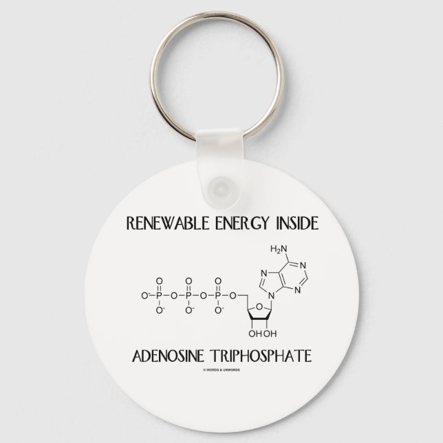 Renewable Energy Inside Adenosine Triphosphate Keychain (Front)