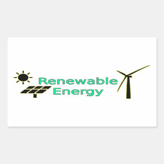 Renewable Energy Logo Solar Panels Wind Turbine Sticker