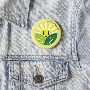Renewable Energy Sunburst Plug 2 Inch Round Button