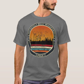 Renewable energy wind farm in the forest at sunset T-Shirt