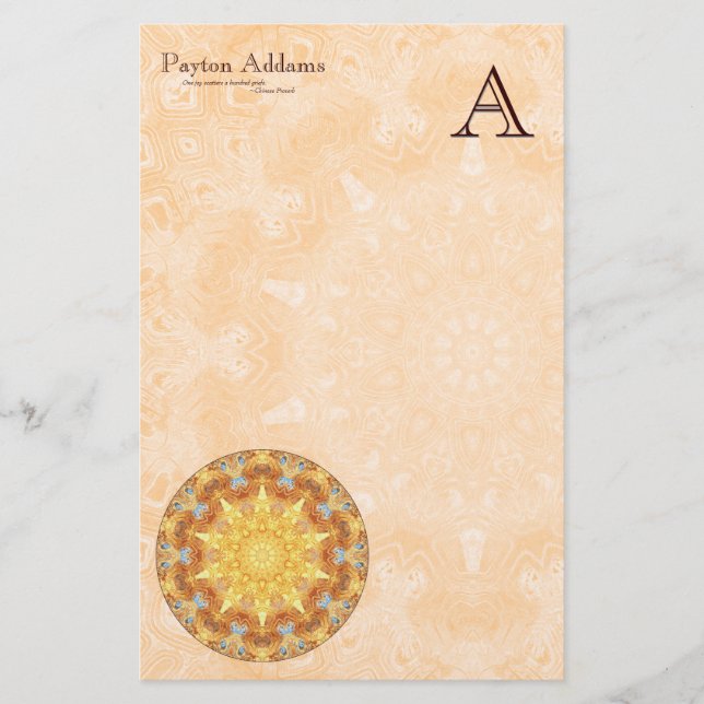 Renewal Mandala Monogram Stationery (Front)