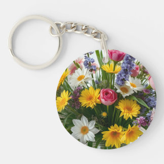 Renewed Like The Spring Floral Keychain