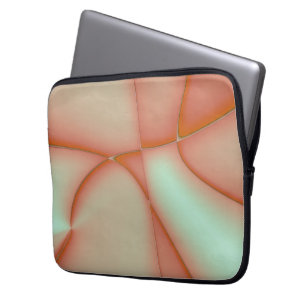 Renewed peach convex piece cutouts laptop sleeve