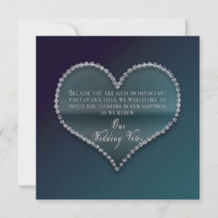 Renewing of Wedding Vows - Faux Diamond Heart Invitation