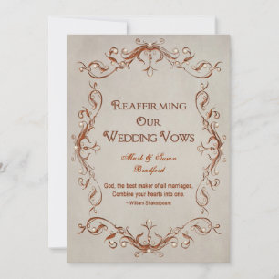 Renewing Our Vows - Orange/Beige - Design Invitation