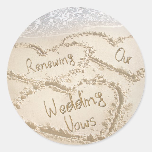 Renewing Our Wedding Vows ROUND STICKERS (Front)