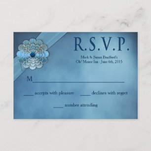 Renewing Wedding Vows - Blue Elegant - RSVP Card