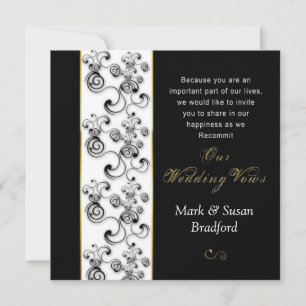 RENEWING WEDDING VOWS INVITATION - BLACK/WHITE