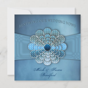 Renewing Wedding Vows - Invitation - Elegant Blue
