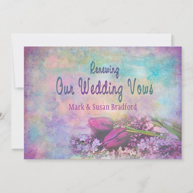 Renewing Wedding Vows - Invitation Floral Elegance (Front)