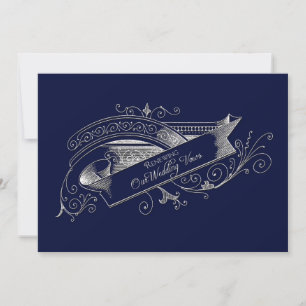 RENEWING WEDDING VOWS- INVITATION - NAVY BLUE