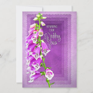 RENEWING WEDDING VOWS INVITATION - PURPLE FLOWERS