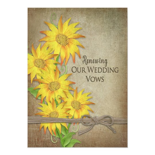 Renewing Wedding Vows Invitation - Sunflowers