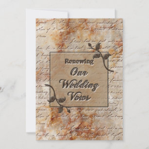 Renewing Wedding Vows Invitgation - Etched in Ston Invitation