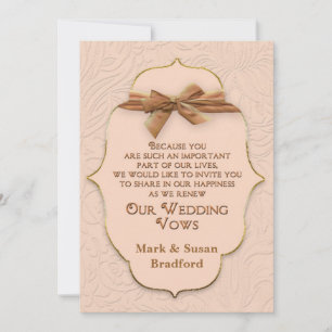 RENEWING WEDING VOWS - SOFT PEACH INVITATION