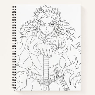 Rengoku inspired manga style notebook