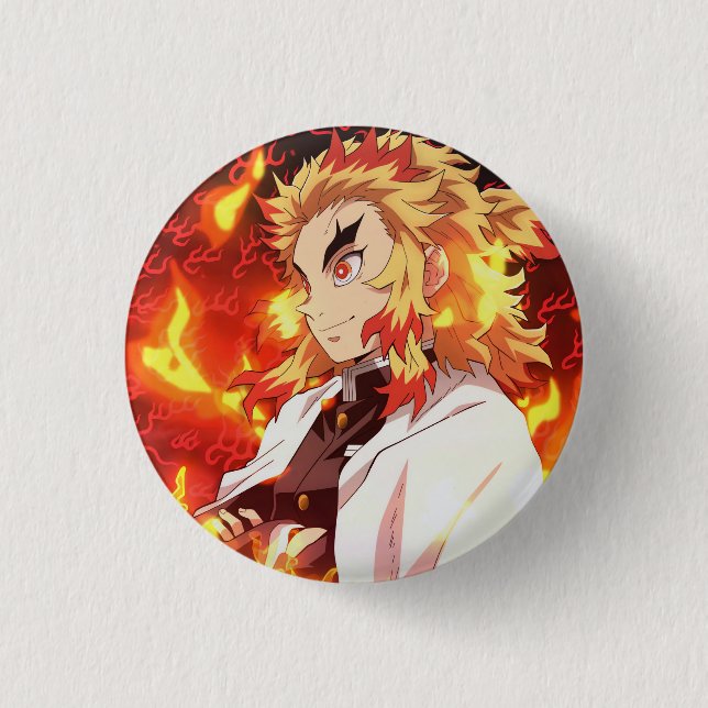 Rengoku Kyojuro 1 Inch Round Button (Front)