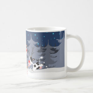 Renne dans la tasse de neige