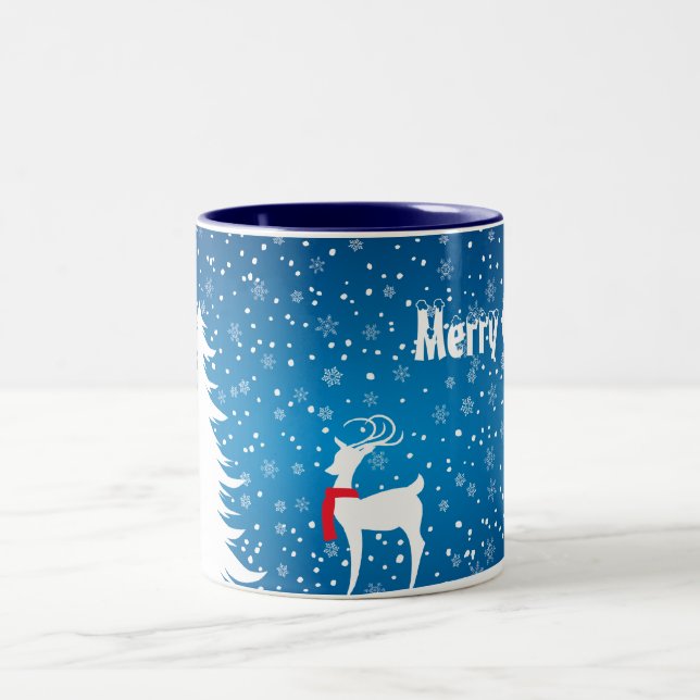 Renne dans la tasse de Noël de neige (Centre)