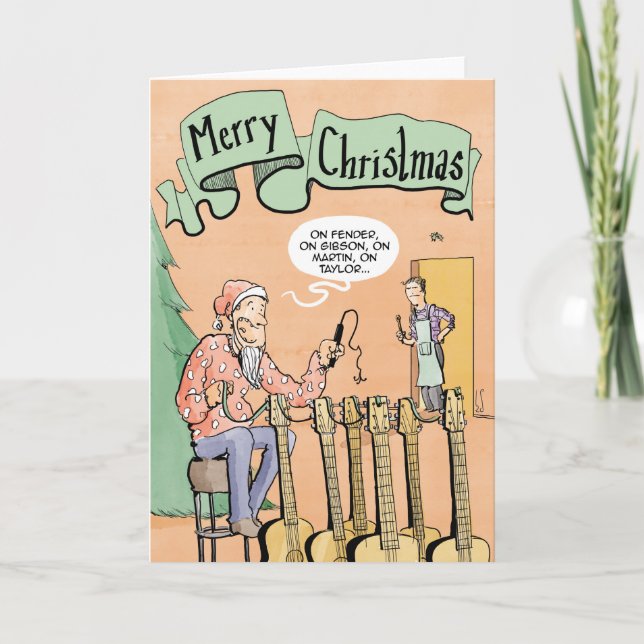 Renne de guitare de carte de Noël (Devant)