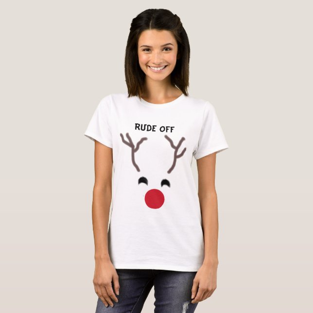 Renne drôle "grossier outre" du T-shirt (Devant entier)