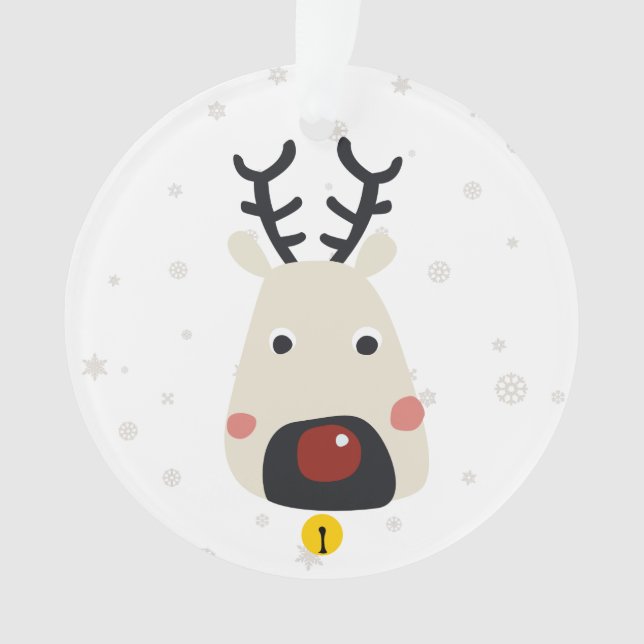 Rennes à nez rouge de Noël avec des flocons de nei (devant)