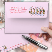Rennes de Noël drôles Enveloppe Rose