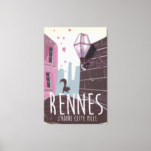 Rennes France city travel poster Canvas Print