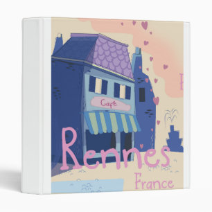 Rennes France vintage cartoon Binder
