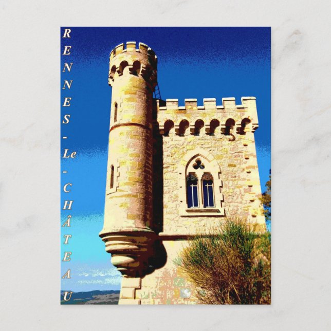 Rennes le Chateau Tour Magdala poster Postcard (Front)