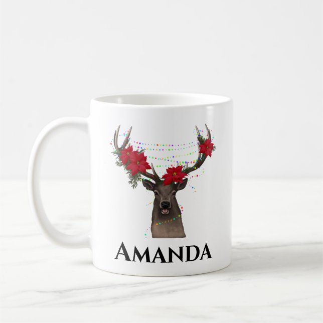 Rennes personnalisées - tasse à café de noël (Gauche)
