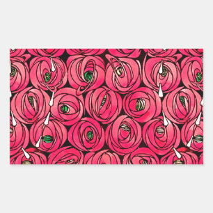 Rennie Mackintosh Rose Art Nouveau Floral Pattern Sticker