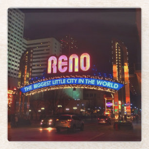 Reno Arch Sign #1 Glass Coaster 