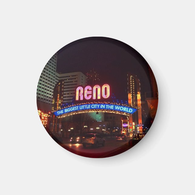 Reno Arch Sign #1 Round Magnet (Front)