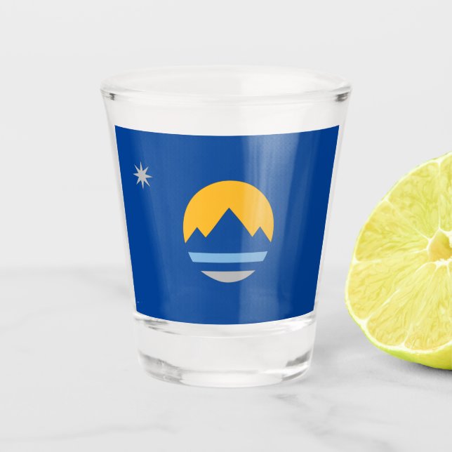 Reno city flag shot glass (Front)