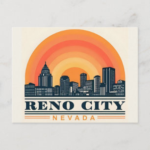 Reno City Nevada skyline Postcard