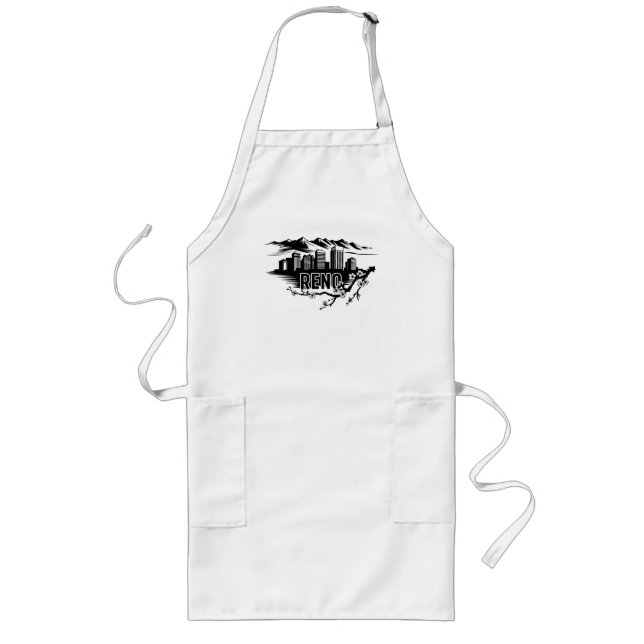 Reno City Nevada USA Long Apron (Front)