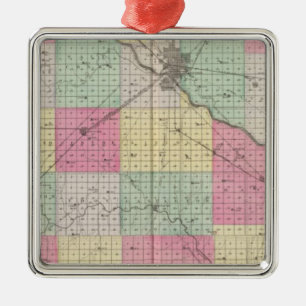 Reno Coand Plevna, Kent, Elmer, Kansas Metal Ornament