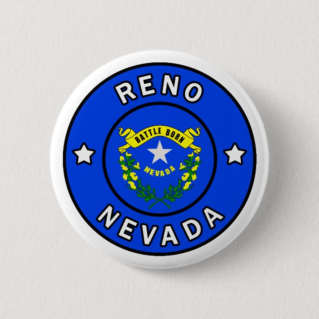 Reno Nevada 2 Inch Round Button (Front)