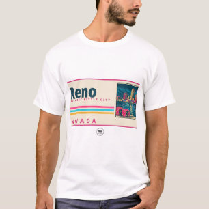 Reno Nevada   Biggest Little City Patch T-Shirt