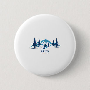 Reno Nevada Ski Resort Skiing Skier _1  2 Inch Round Button